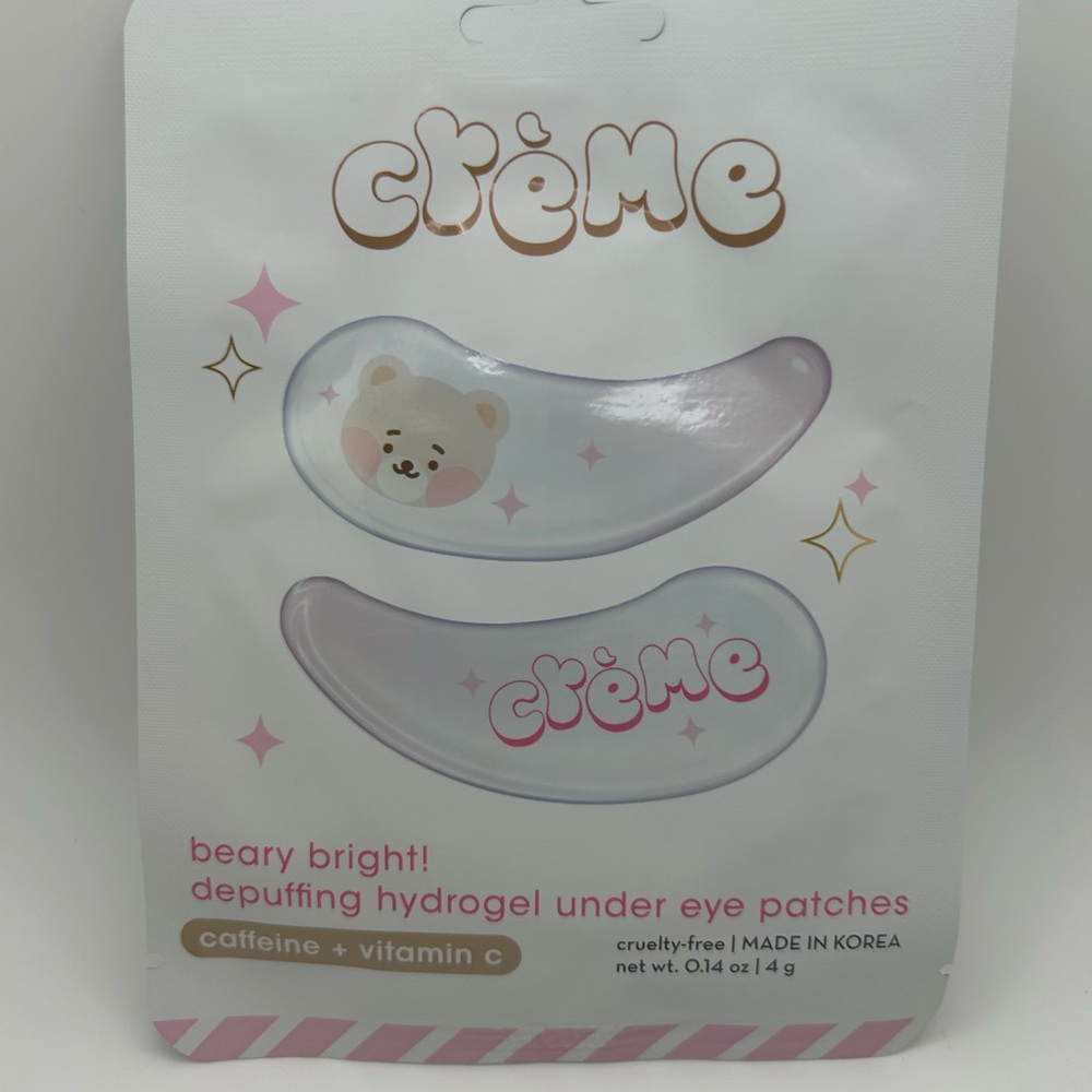 Crème Beary Bright Depuffing Hydrogel Under Eye Patches - Pink
